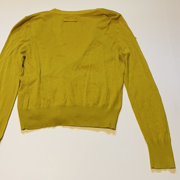 Anthropologie Moth Yellow Asymmetrical Ruffle Cardigan - Women’s Size Medium - Picture 7 of 8